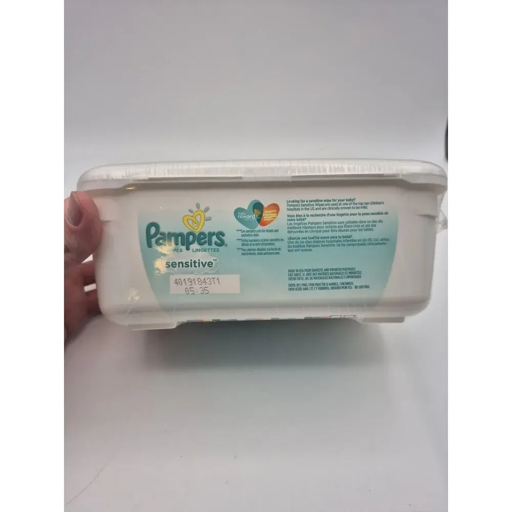 Pampers Sensitive Baby Wipes 64 Count Pop Up Container Refillable New SEALED
